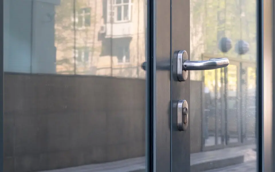 Glass door handle exterior repair